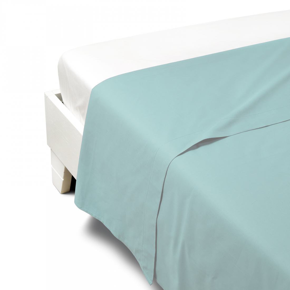 Percalle Aqua Flat Sheet - King size bed