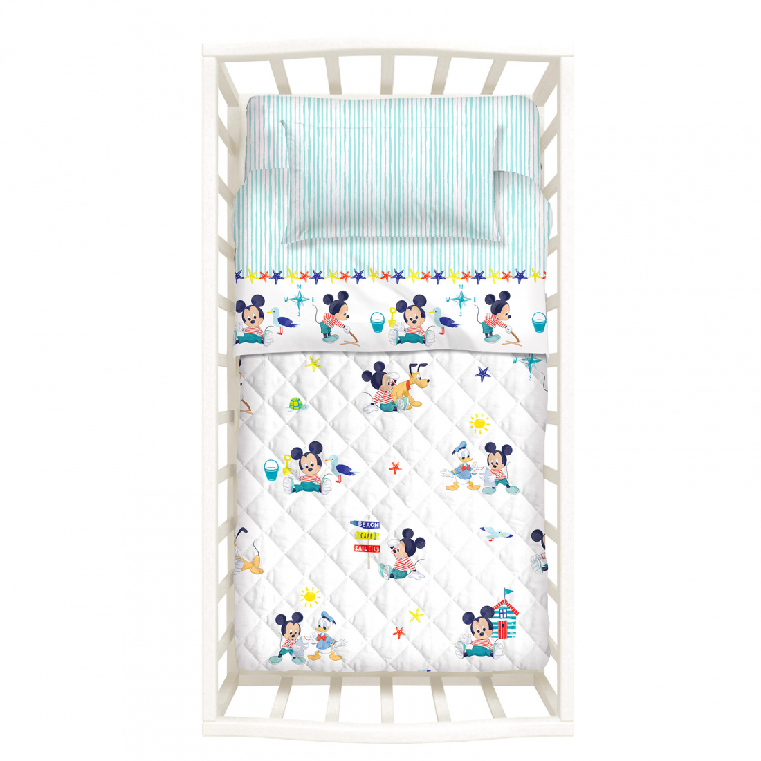 Baby Mickey Bedspread With Cot Bumper  - Baby size