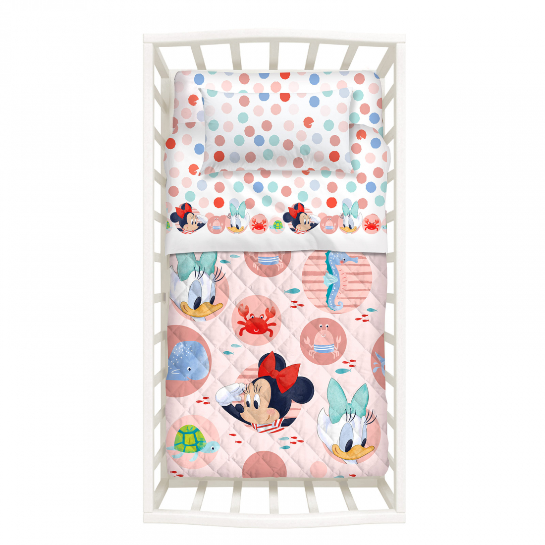 Baby Minnie Bedspread With Bumper  - Baby size