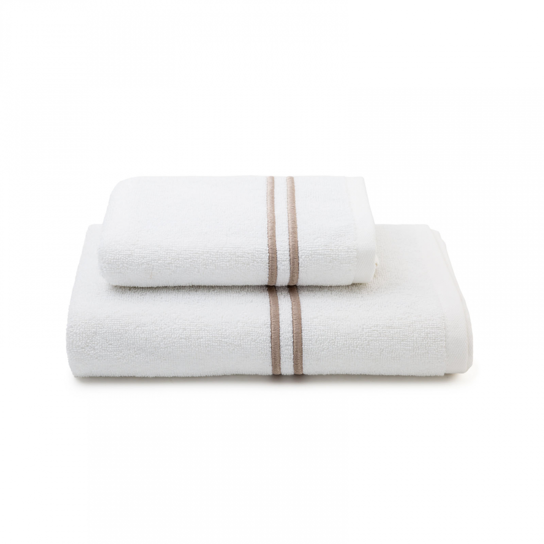 Set of Classic White Towels  - 2 Pièces