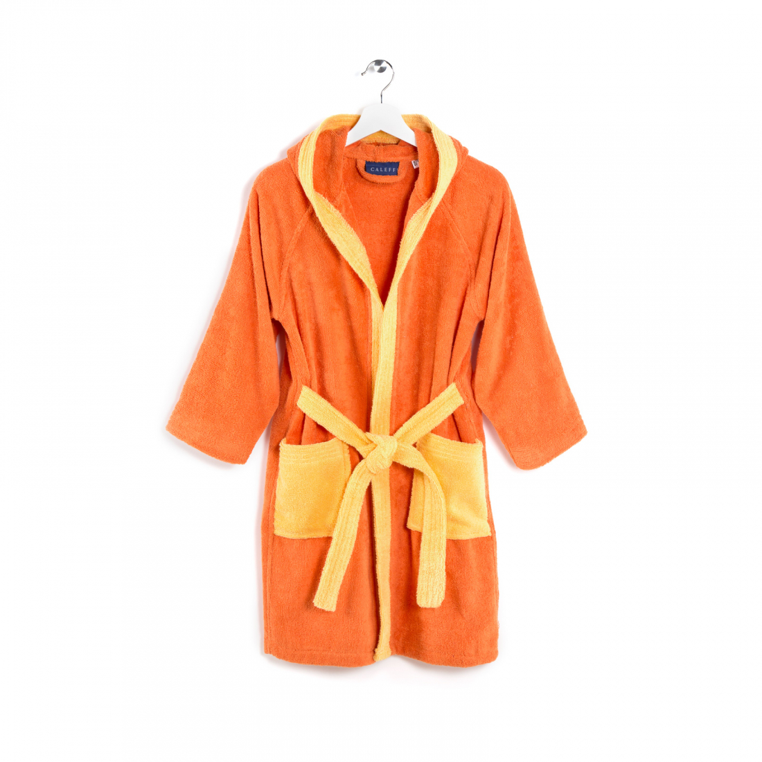 Young Orange Hooded Bathrobe