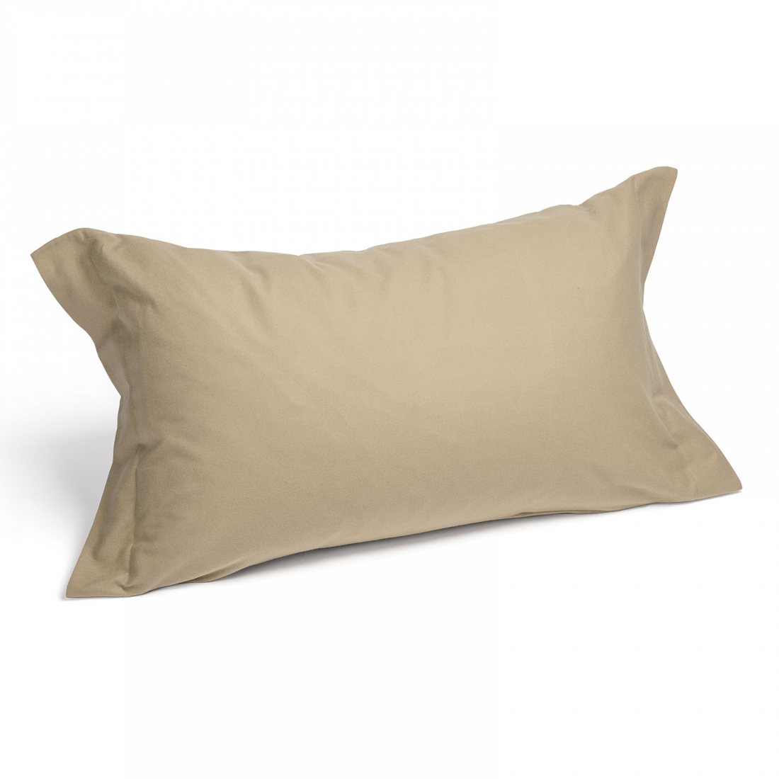 Set of Plain Flannel Pillowcases With Beige  - 2 Pieces