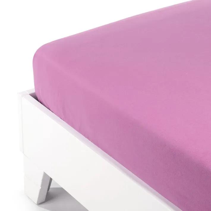 Plain Orchid Flannel Fitted Sheet - Single size