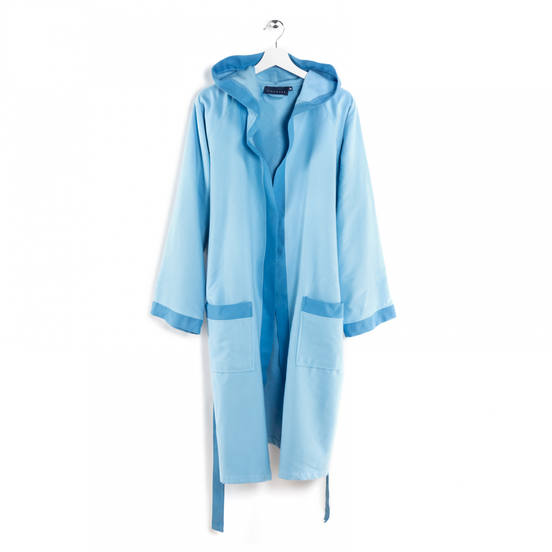 Tecno Bicolor Light Blue Hooded Bathrobe