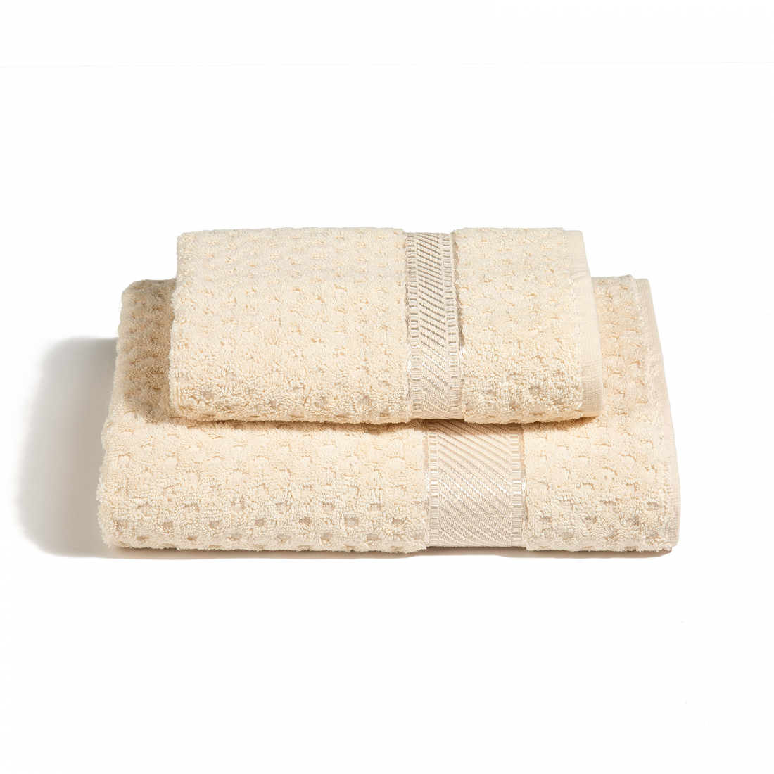 Set of Mermaid Ivory Towels  - 2 Pieces