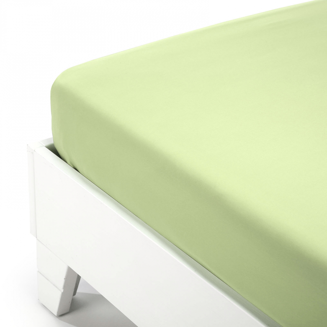 Plain Mint Cotton & Jersey Fitted Sheet - King size bed