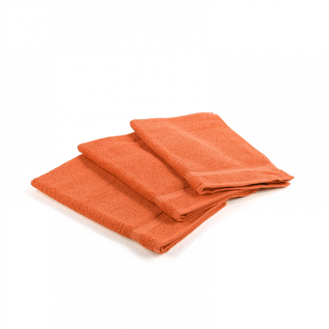 Set of Oceano Orange Guests Towels  - 3 Pieces