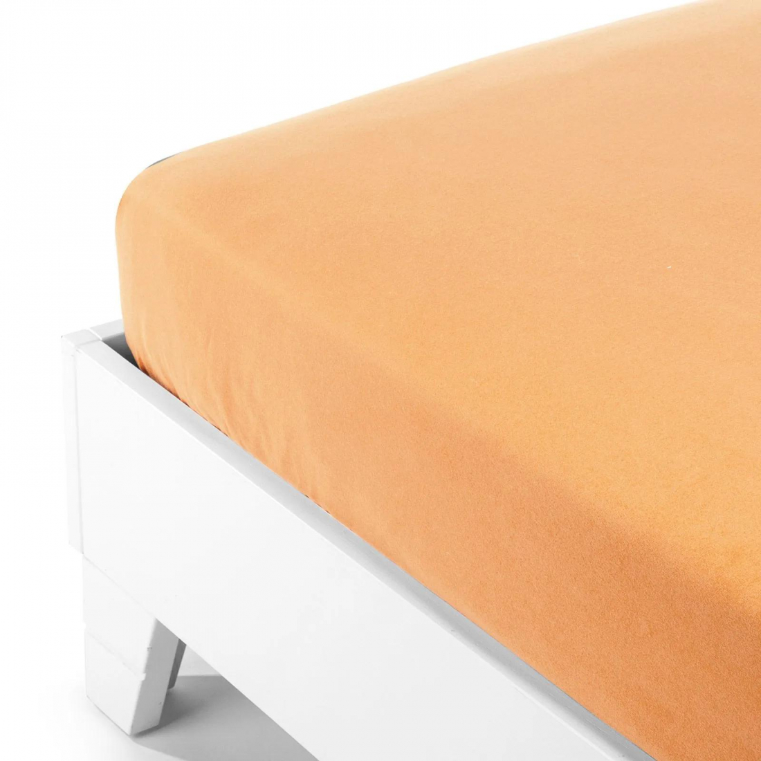 Plain Peach Flannel Fitted Sheet - Double size bed