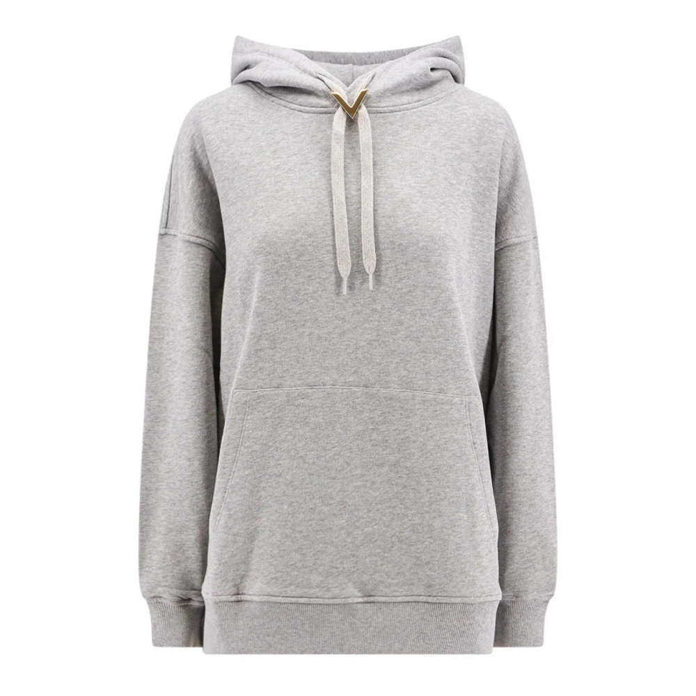 'Metallic V Detail' Kapuzenpullover für Damen