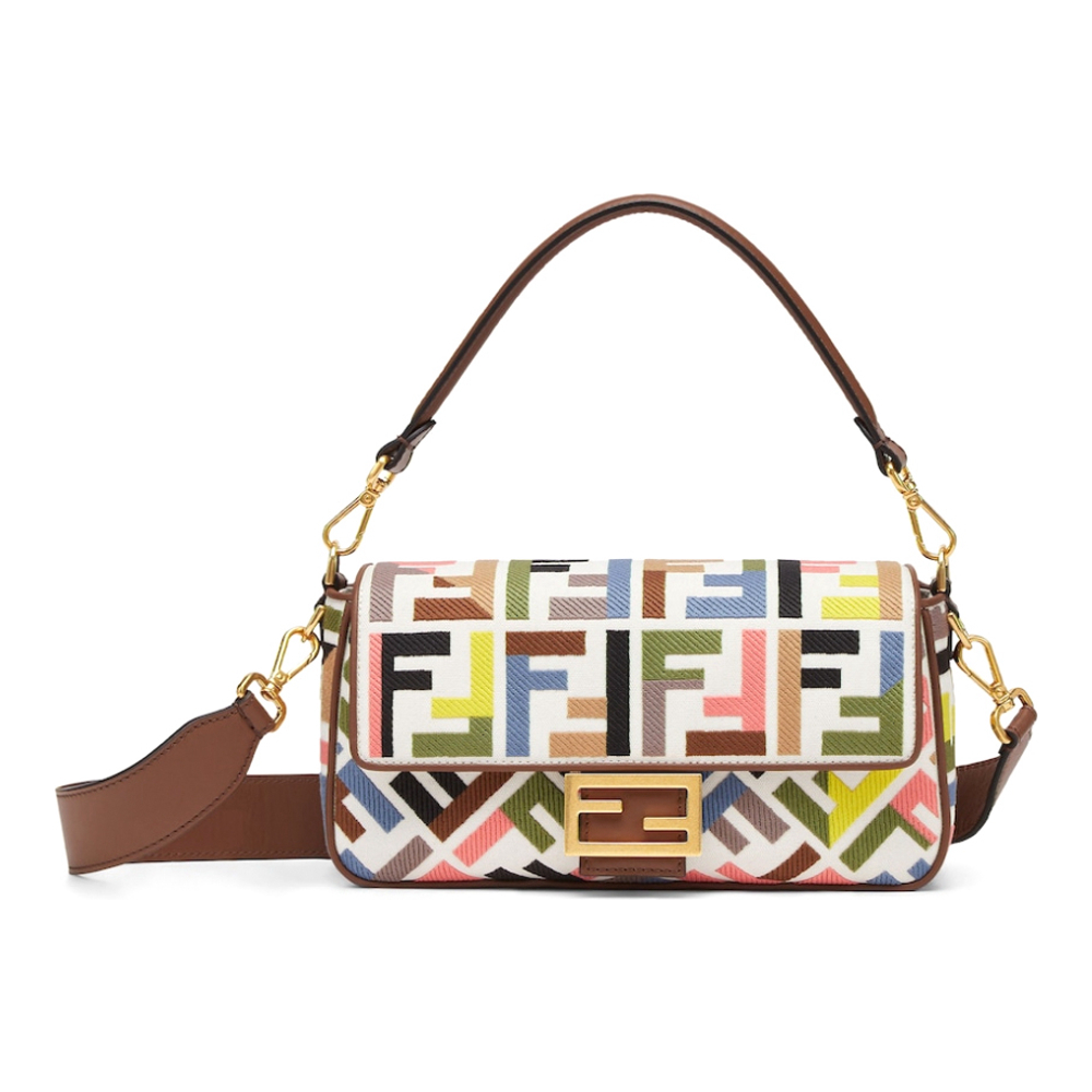 Women's 'Ff Embroidery' Baguette Bag