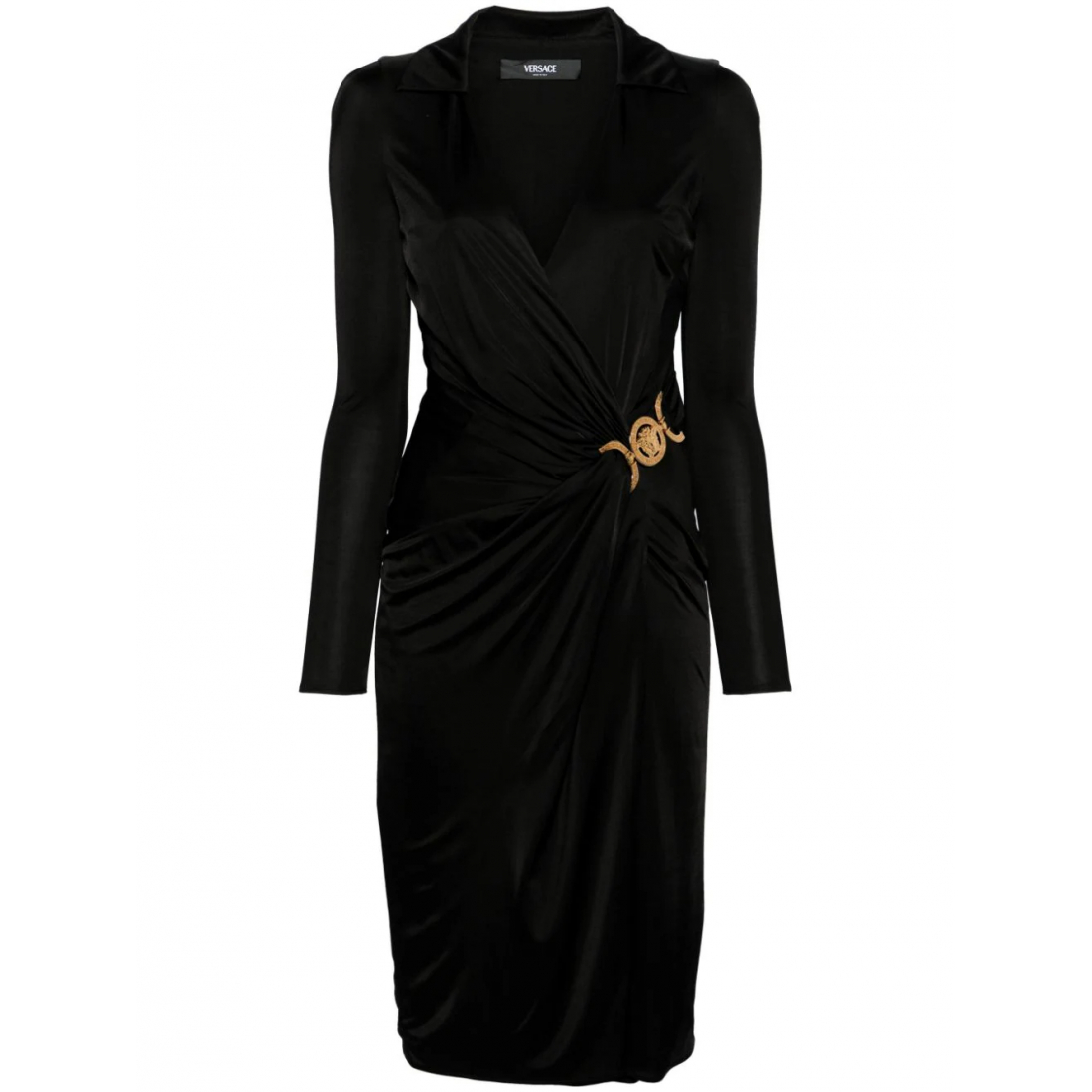 Robe Midi 'Medusa-Plaque Jersey' pour Femmes