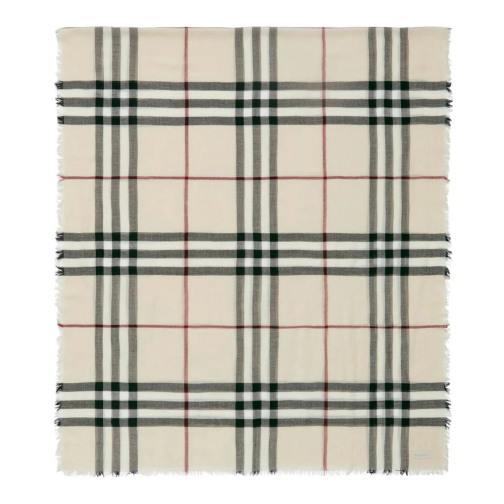 Women's 'Raw-Cut Checked' Wool Scarf