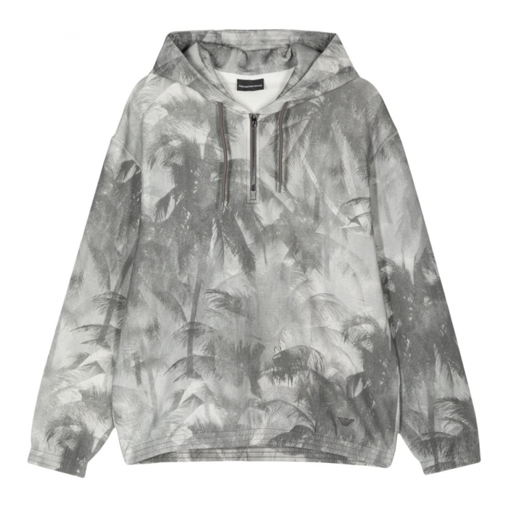 Men's 'Palm Tree-Print Jersey' Hoodie