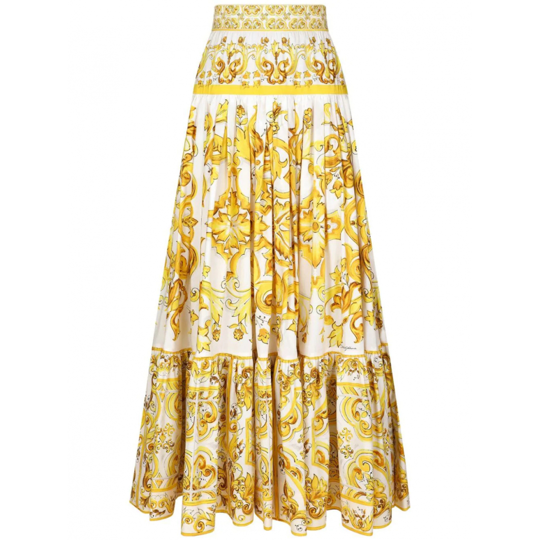 Women's 'Majolica-Print Pleated' Maxi Skirt