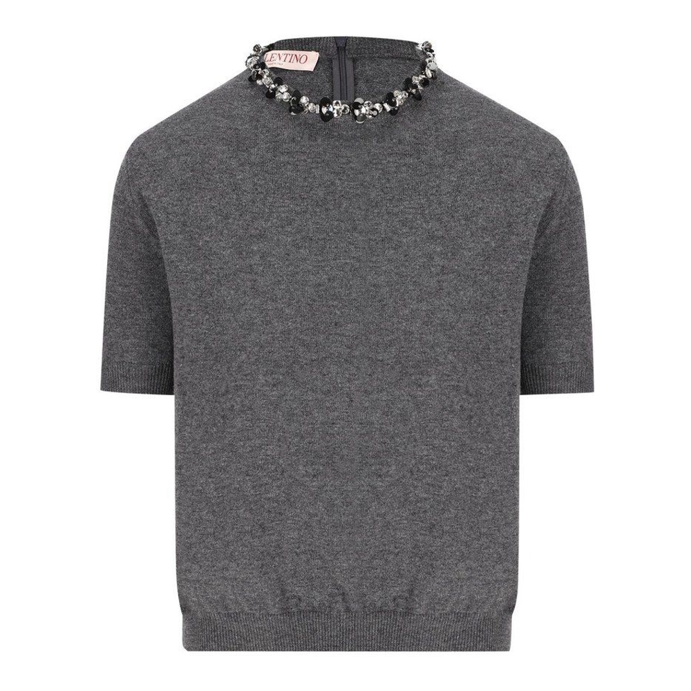 'Embellished' Kurzarm Pullover für Damen