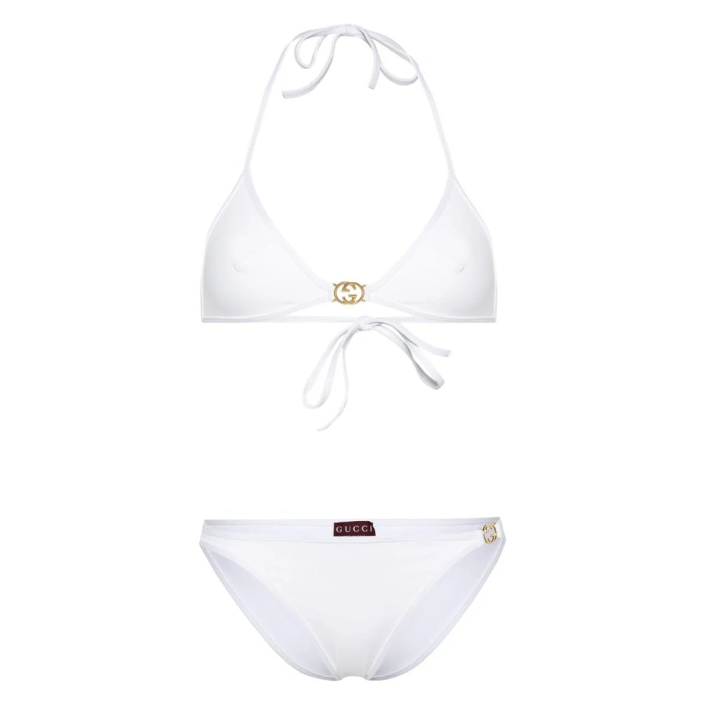 'Interlocking G-Plaque' Bikini für Damen