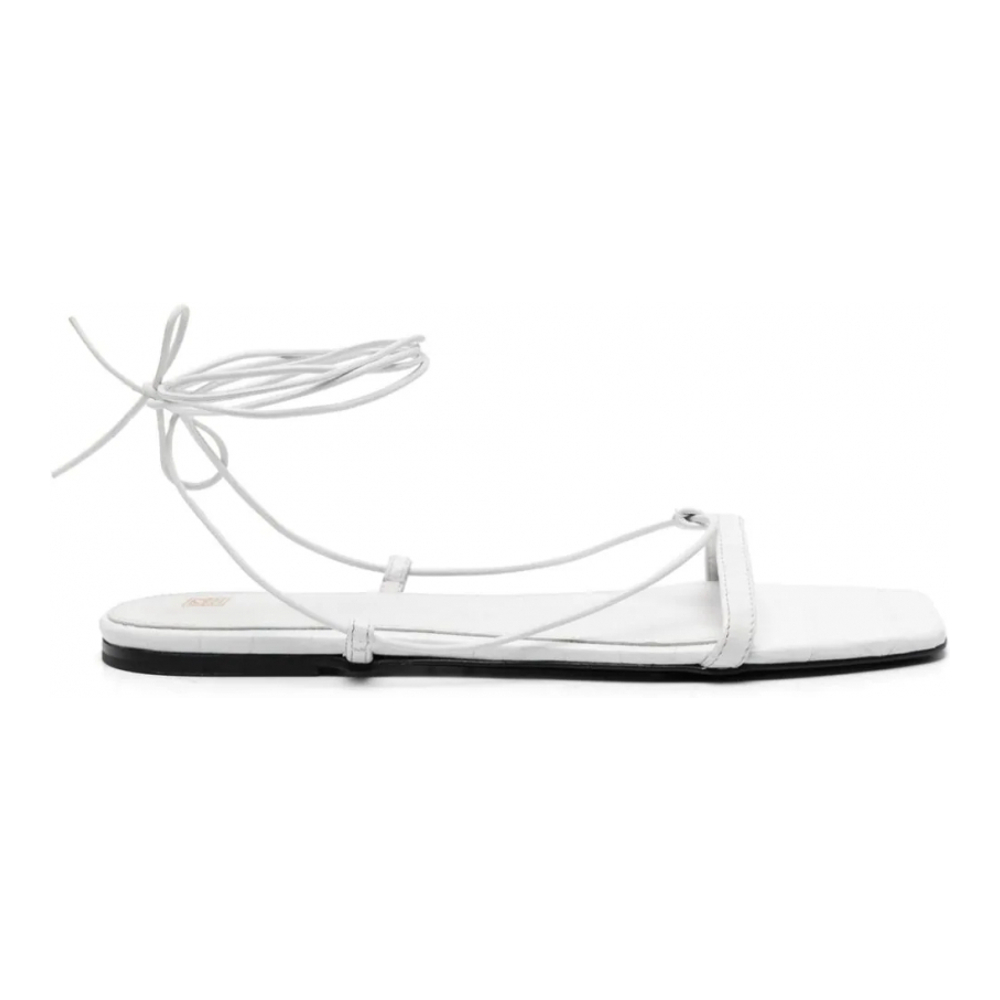 'The Croco Tie' Flache Sandalen für Damen