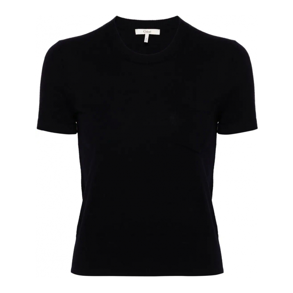 'Logo-Embroidered' Kurzarm Top für Damen