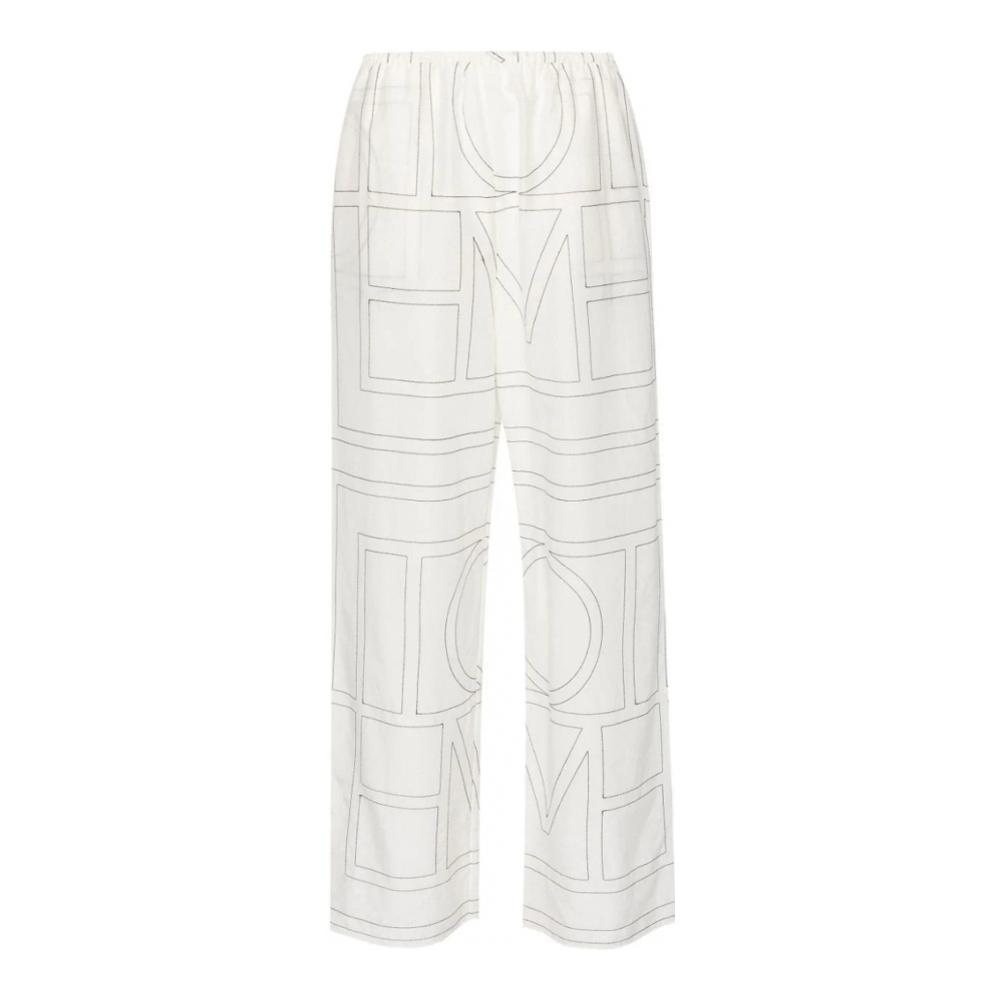 Women's 'Embroidered-Monogram' Pajama Trousers