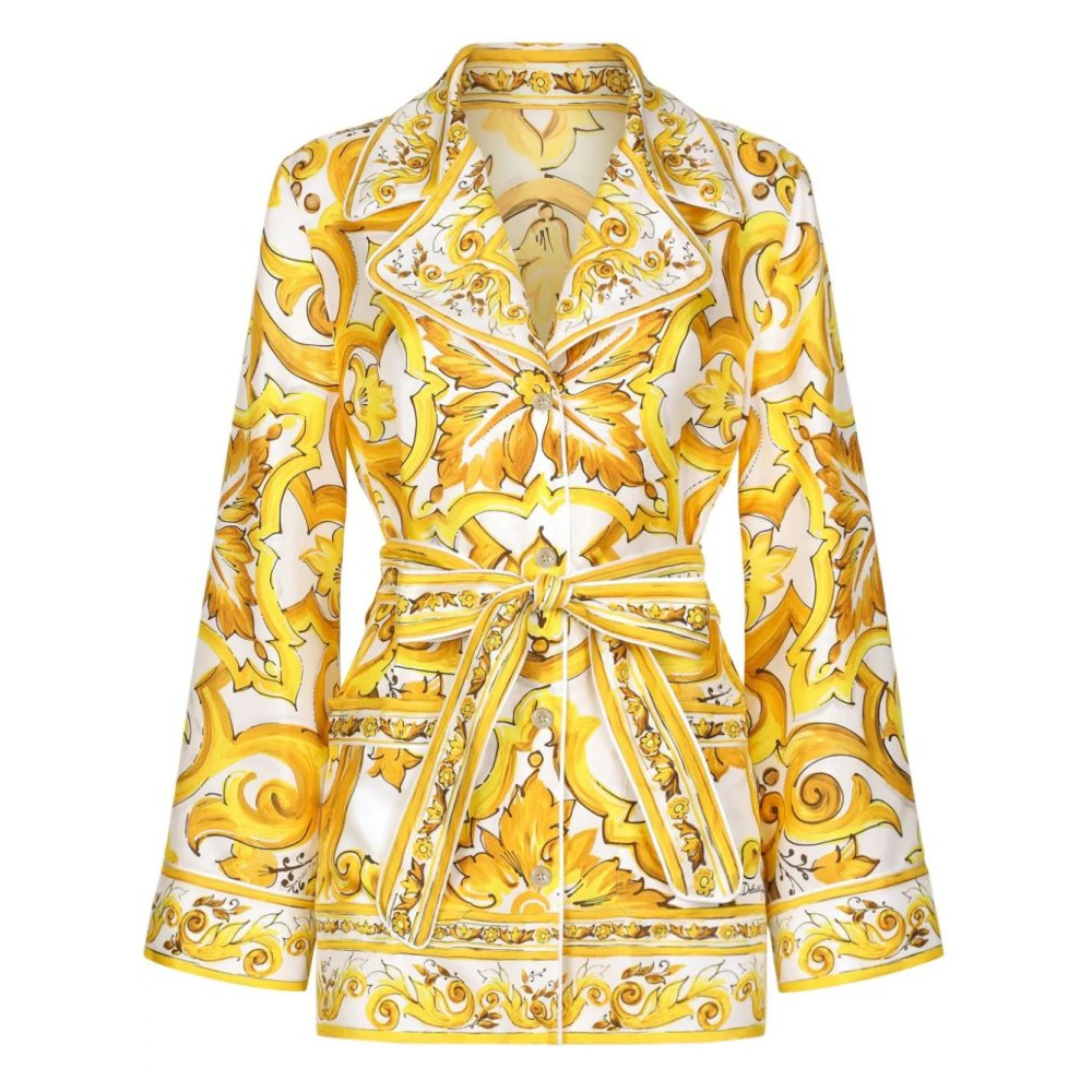 Chemise 'Majolica-Print Belted' pour Femmes