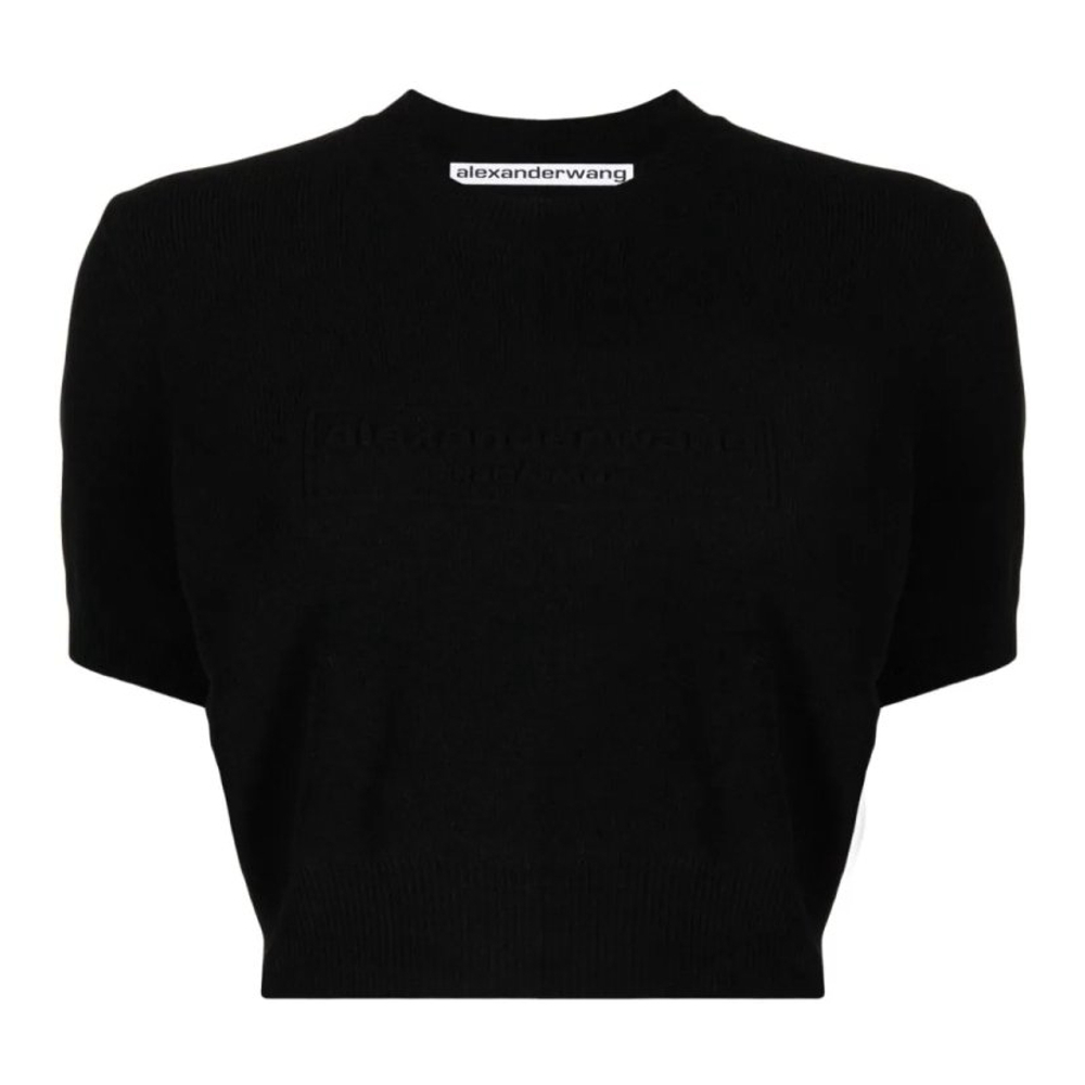 'Logo-Embossed' Crop Top für Damen