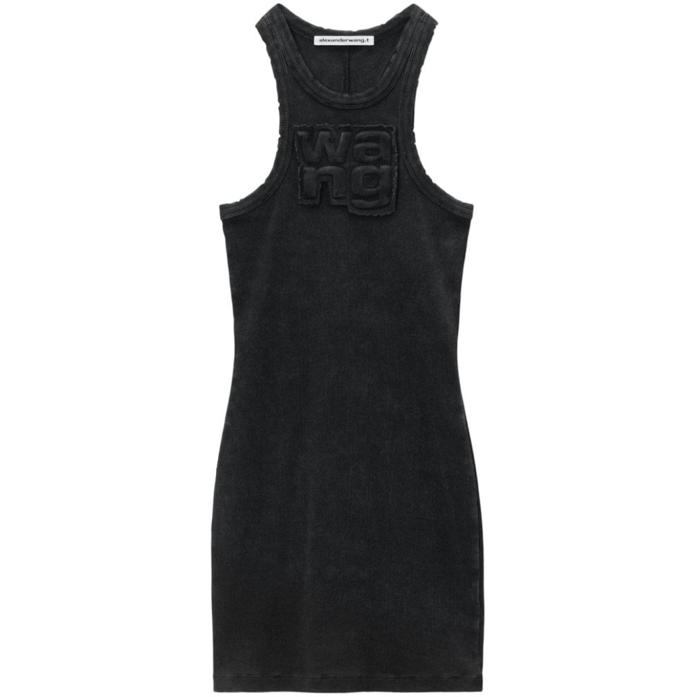 'Logo-Appliqué Ribbed' Mini Kleid für Damen