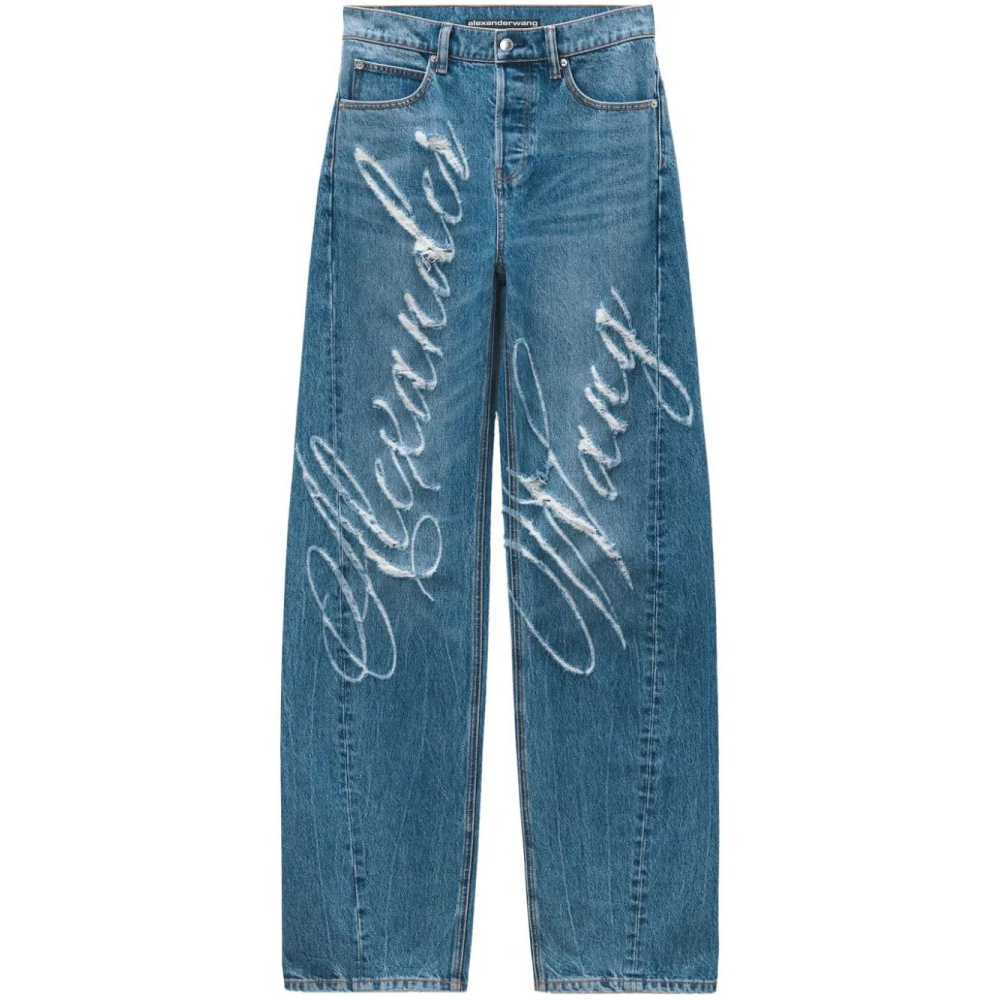 'Logo-Frayed' Jeans für Damen