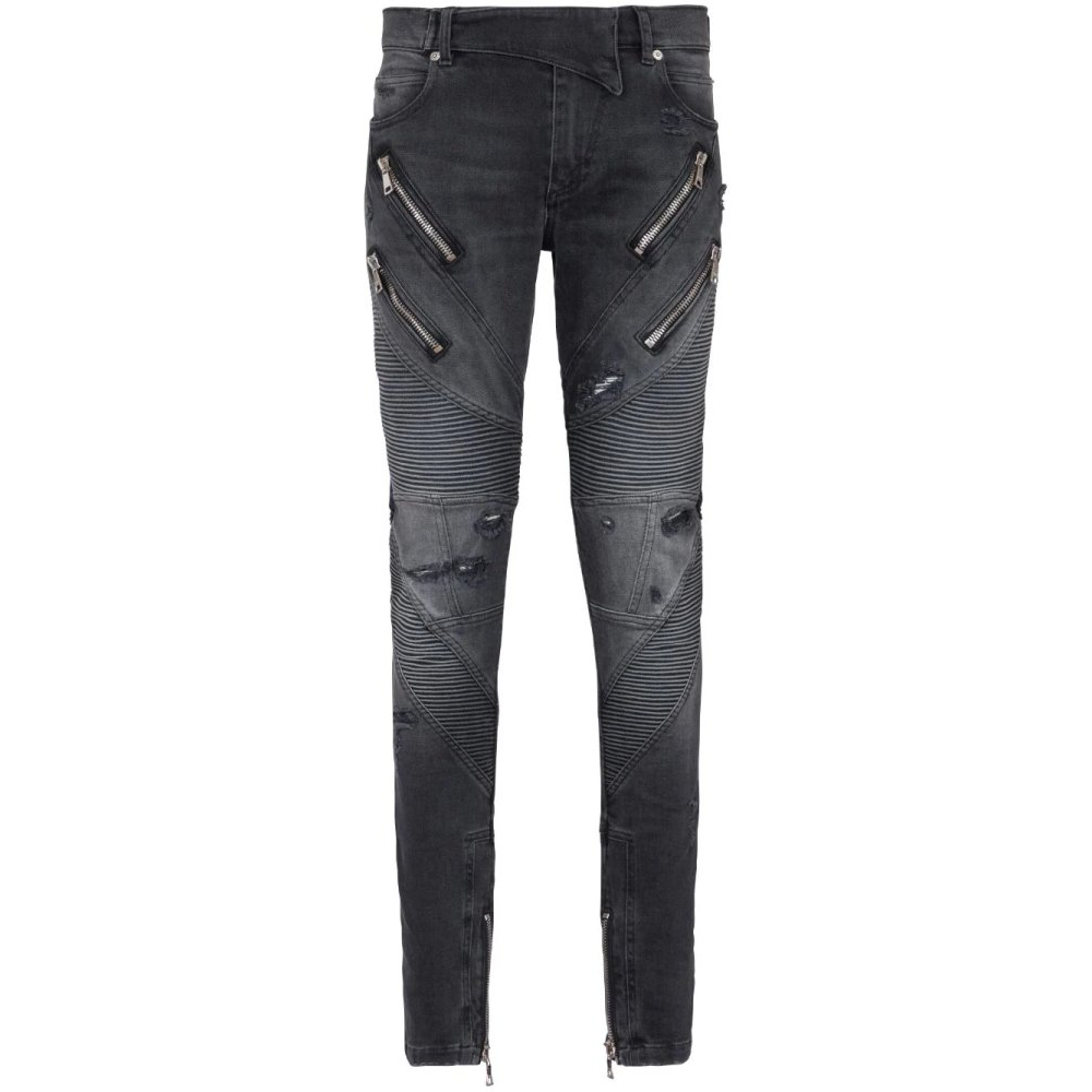 'Panelled Distressed' Skinny Jeans für Herren