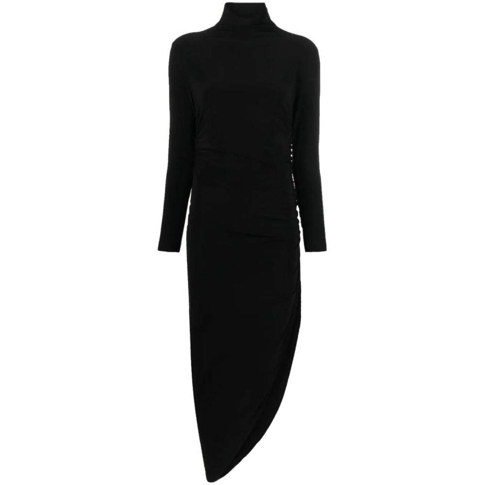 Women's 'Halterneck Draped-Detail' Long-Sleeved Dress