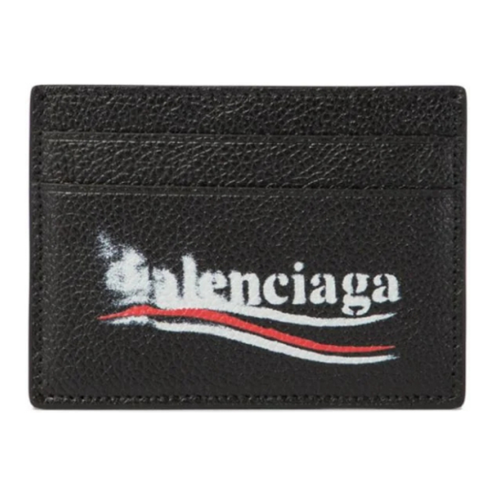 Men's 'Smudged Logo-Print' Card Holder