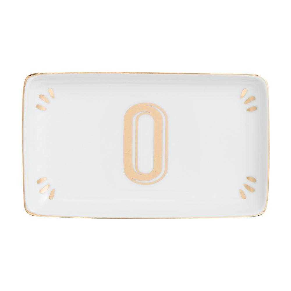 'Rectangular Letter O' Tray - 10 x 16.5 cm