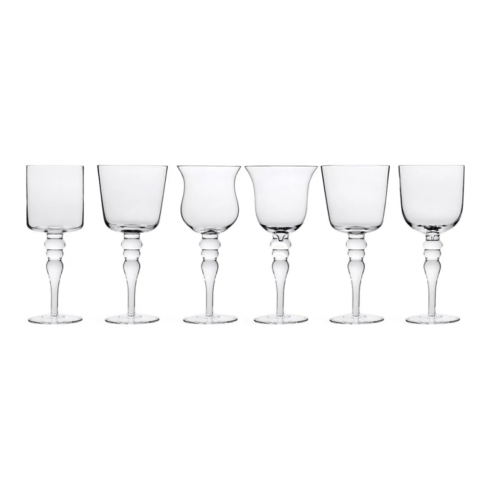 'Sculpted' Wine Glass Set - 7 cm - 6 Pieces