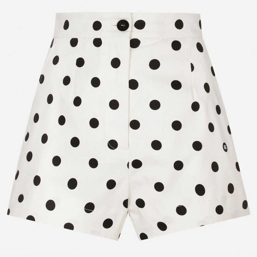 Women's 'High-Waisted With Polka-Dot Print' Shorts