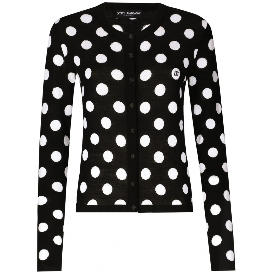 'Polka Dot-Pattern Button-Up' Strickjacke für Damen