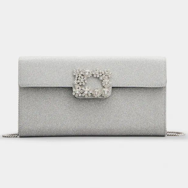 Women's 'Flower Strass Buckle' Clutch