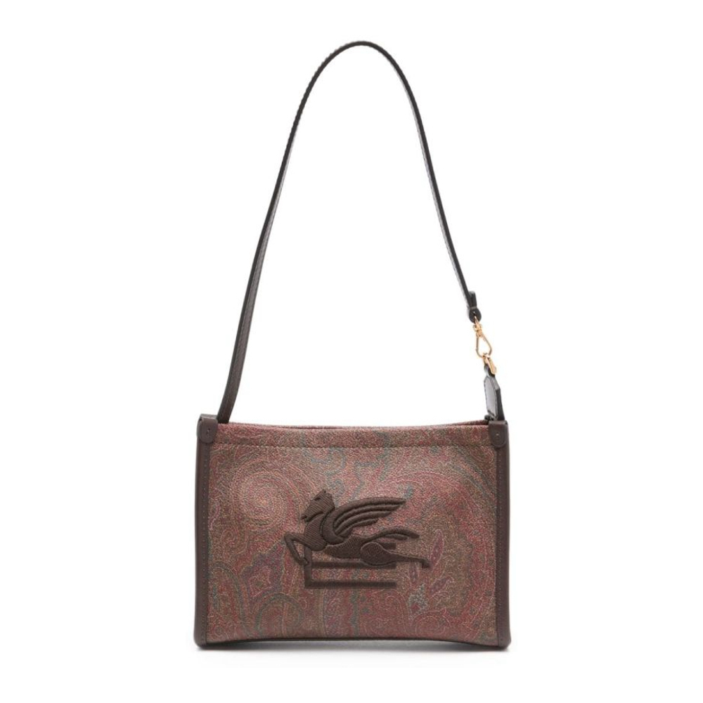 Women's 'Pegaso-Embroidered Paisley-Print' Shoulder Bag