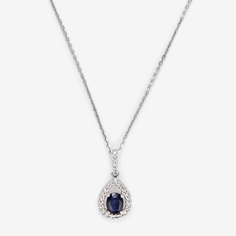 Pendentif sur chaine 'Larme Bleu Nuit' pour Femmes