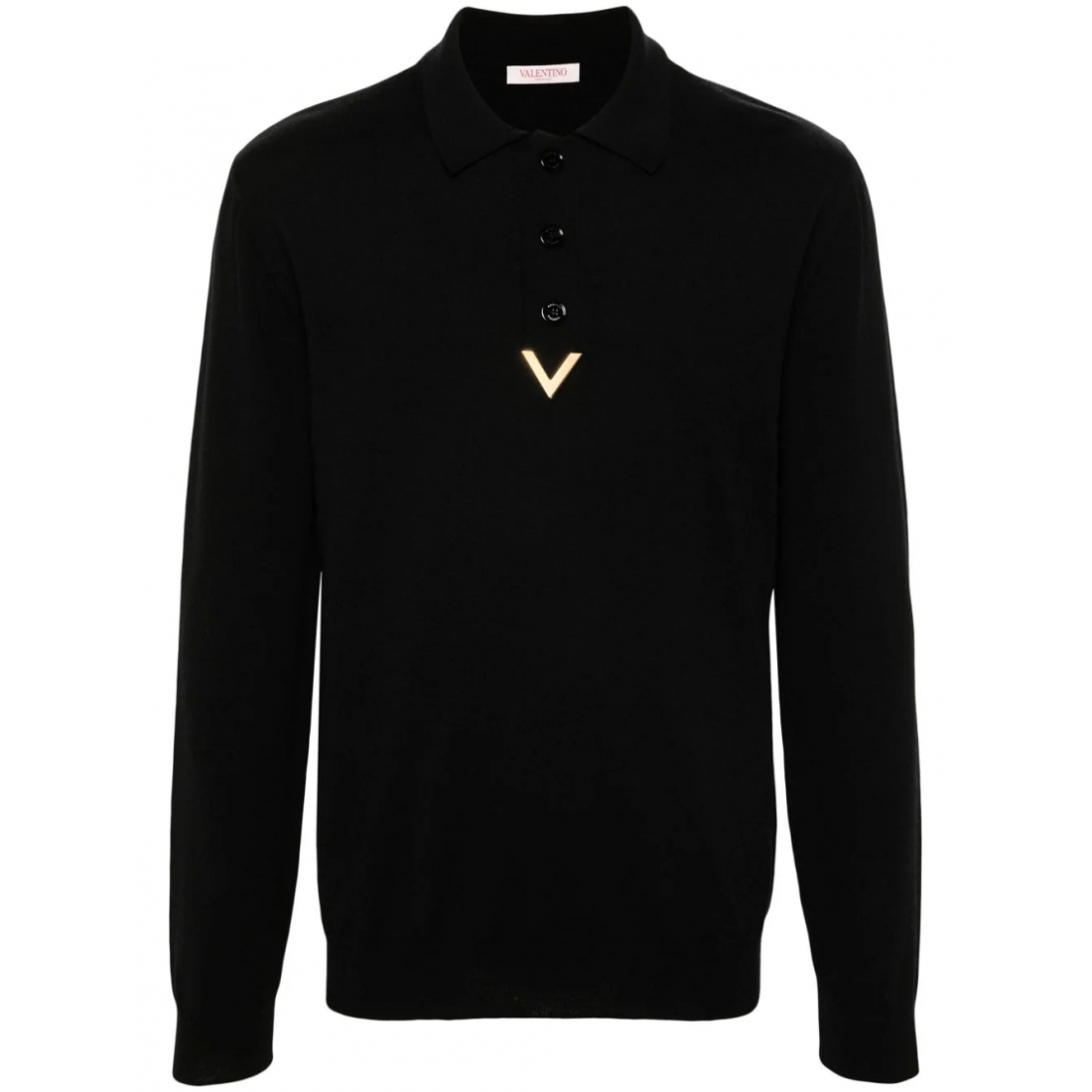 Men's 'Vgold-Detail' Long-Sleeve Polo Shirt