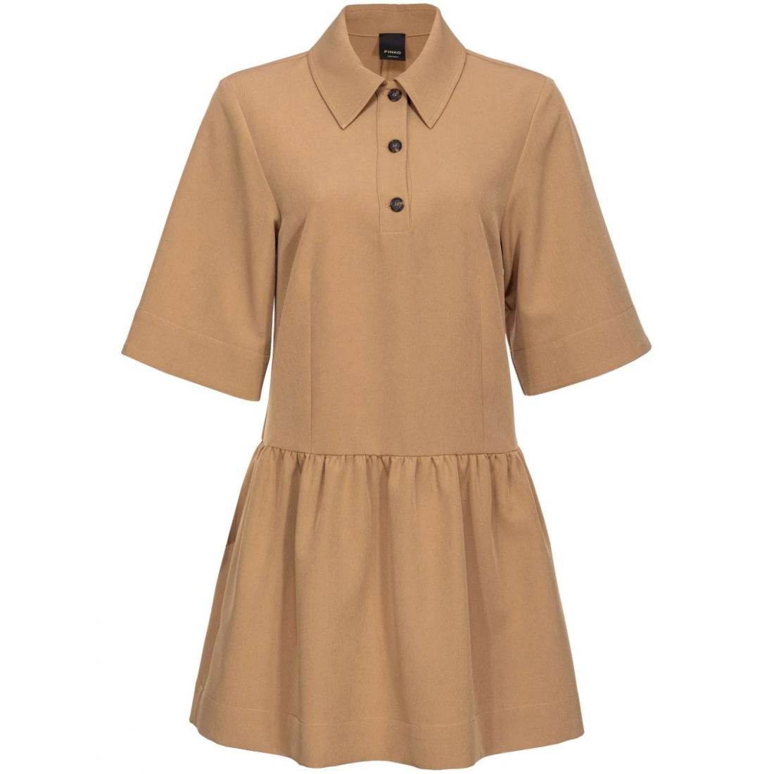 Robe chemise 'Classic-Collar Gathered-Detailing' pour Femmes