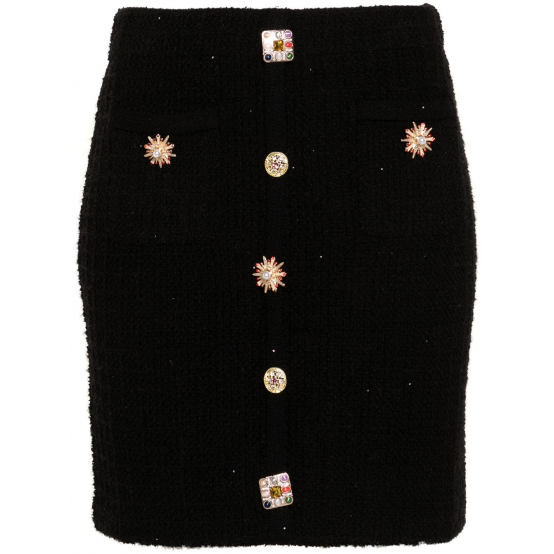 Women's 'Jewel Buttons Knitted' Mini Skirt