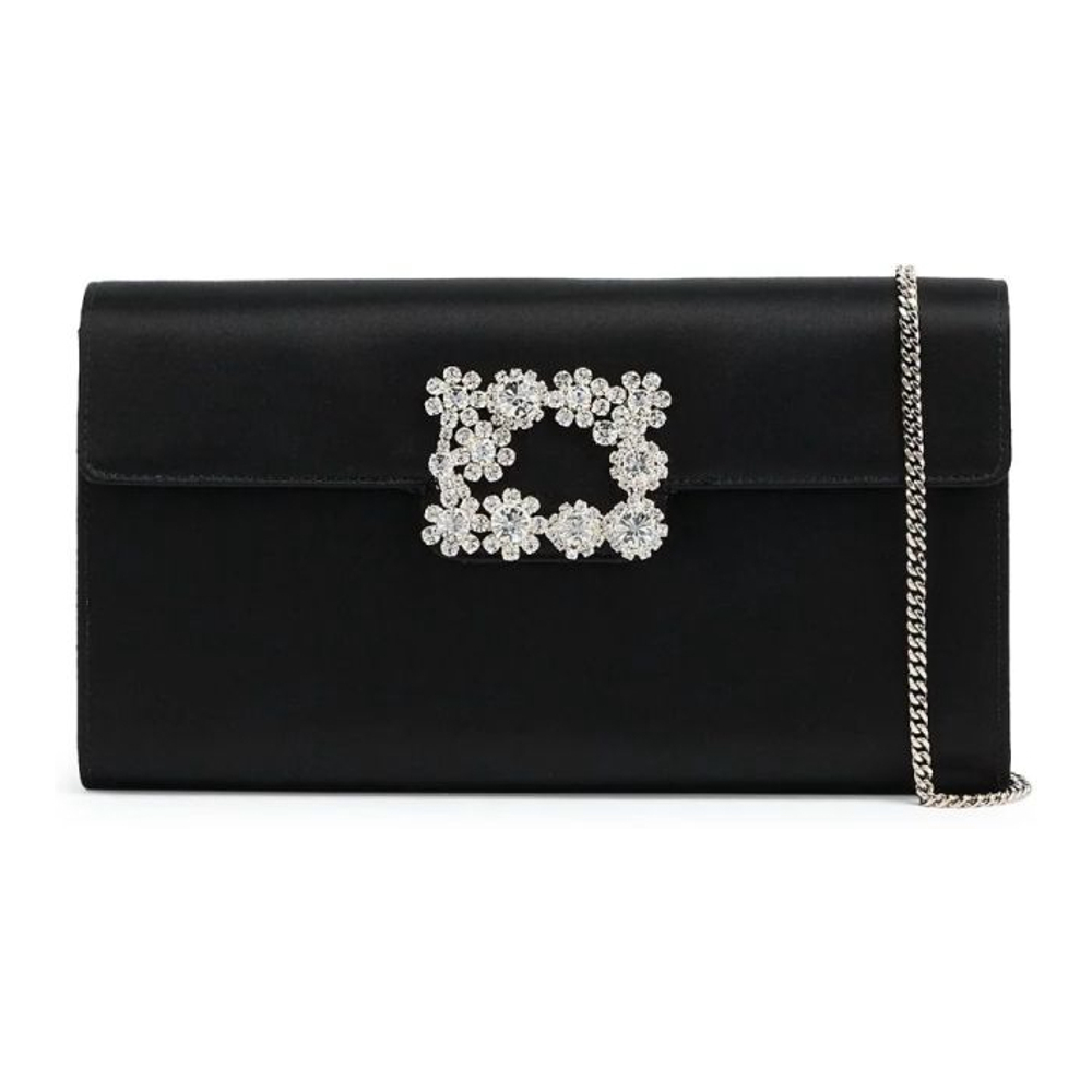 Women's 'Flower Strass Buckled' Clutch