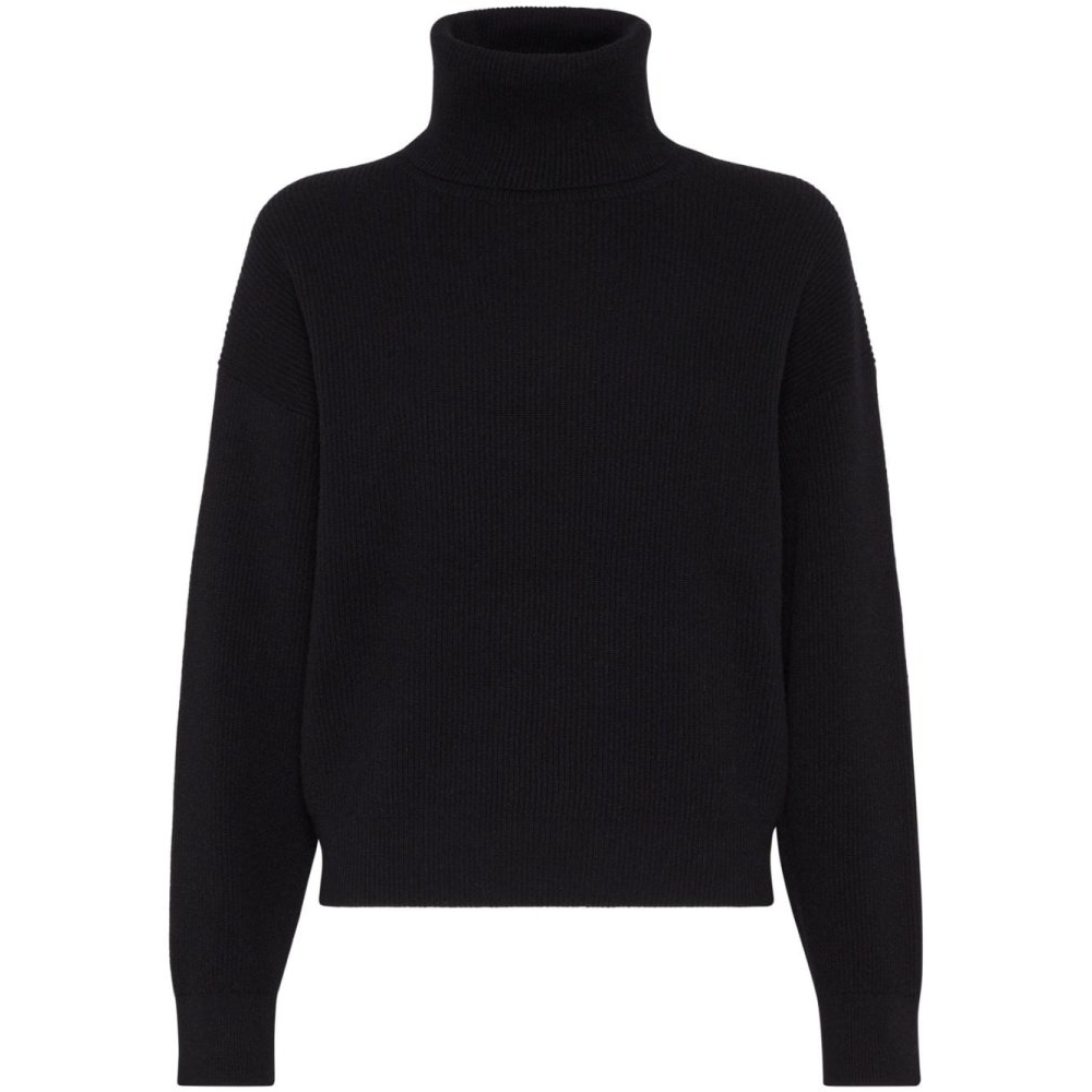 'Ribbed Knit' Rollkragenpullover für Damen