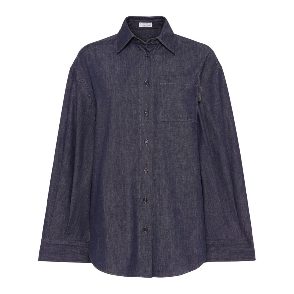 Women's 'Point-Collar' Denim Shirt