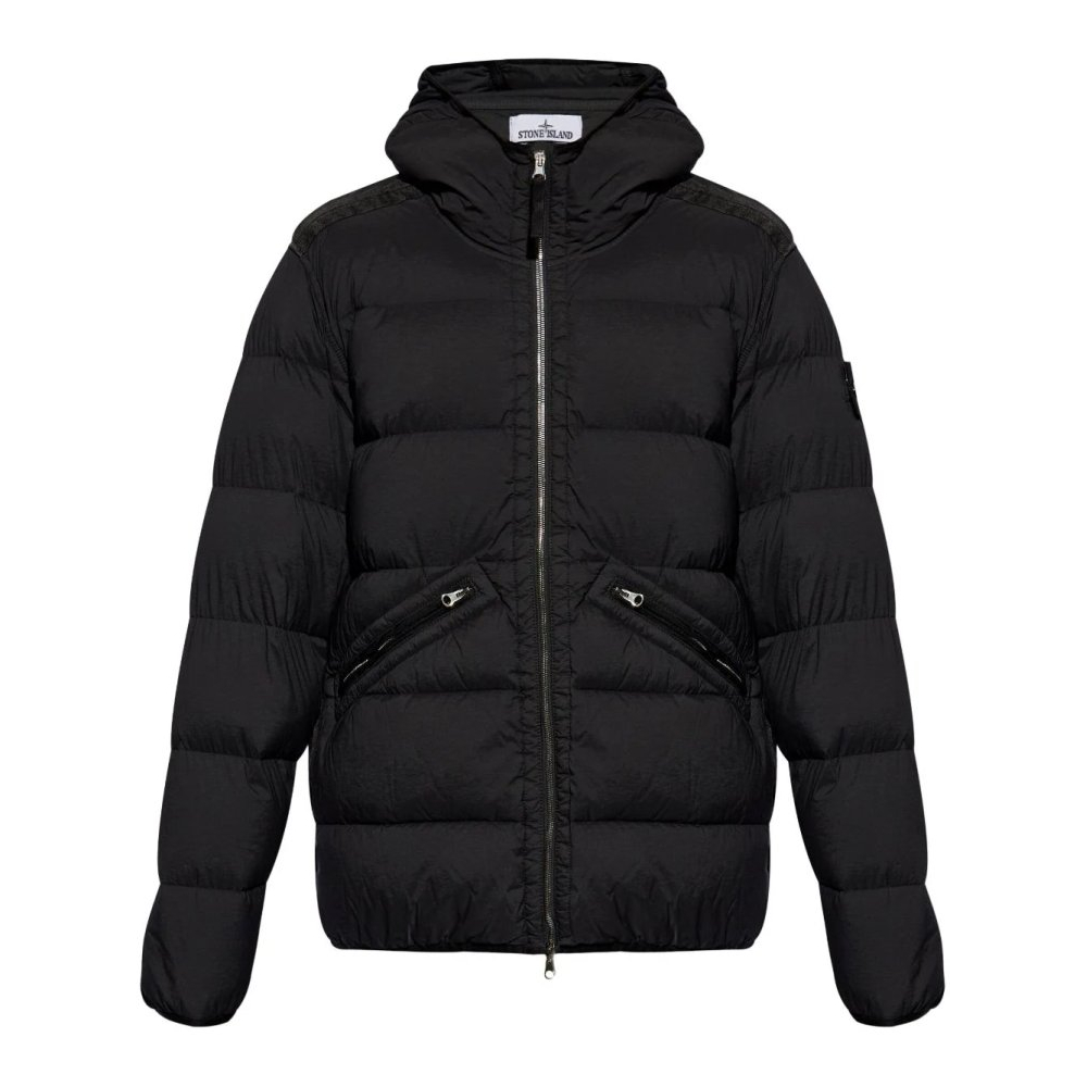 Men's 'Compass-Logo Hooded' Puffer Jacket