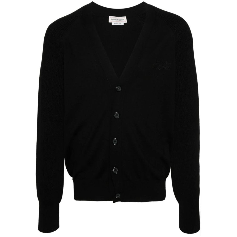 Men's 'Embroidered-Logo Knitted' Cardigan