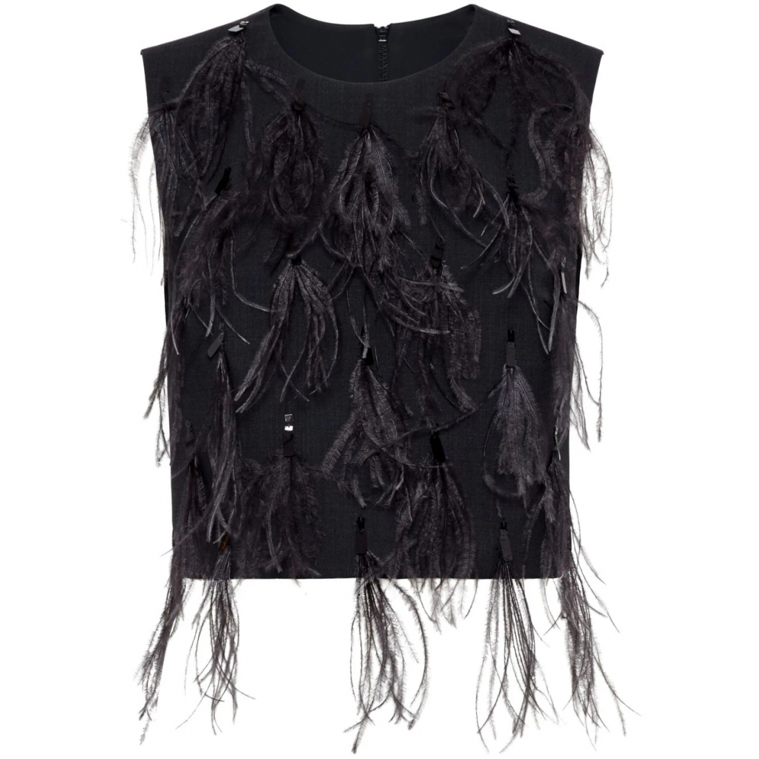 Women's 'Feather-Detailing' Sleeveless Top