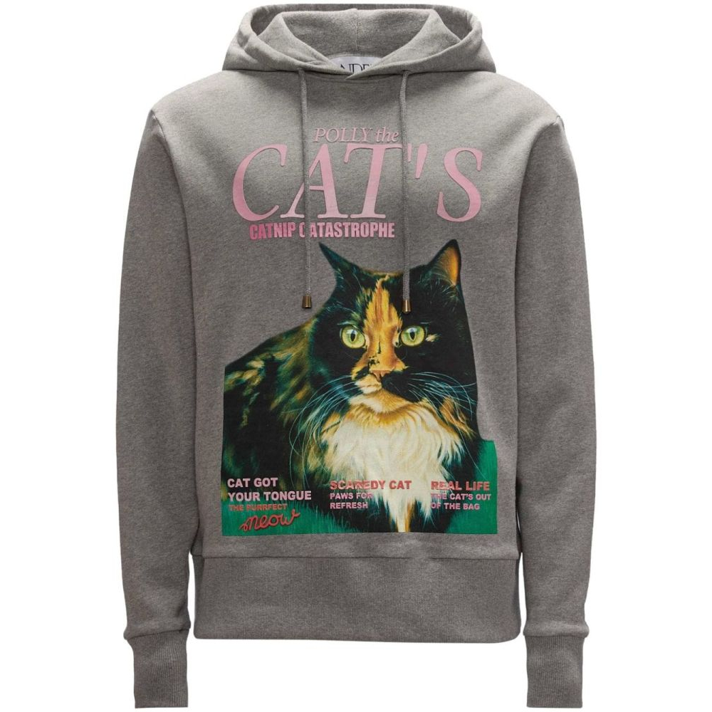 'Cat-Print' Kapuzenpullover für Herren