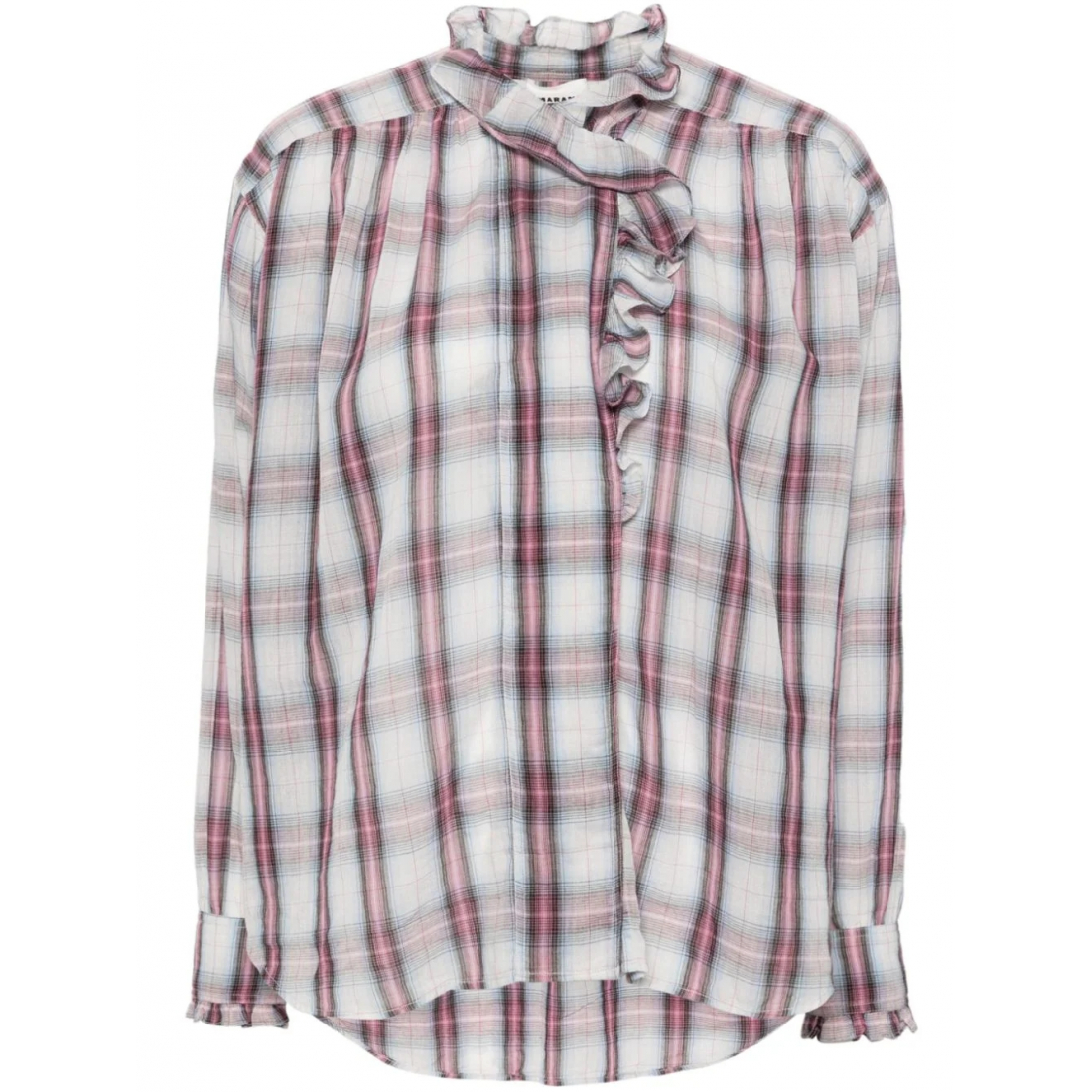 'Pamias Ruffled Checked' Bluse für Damen