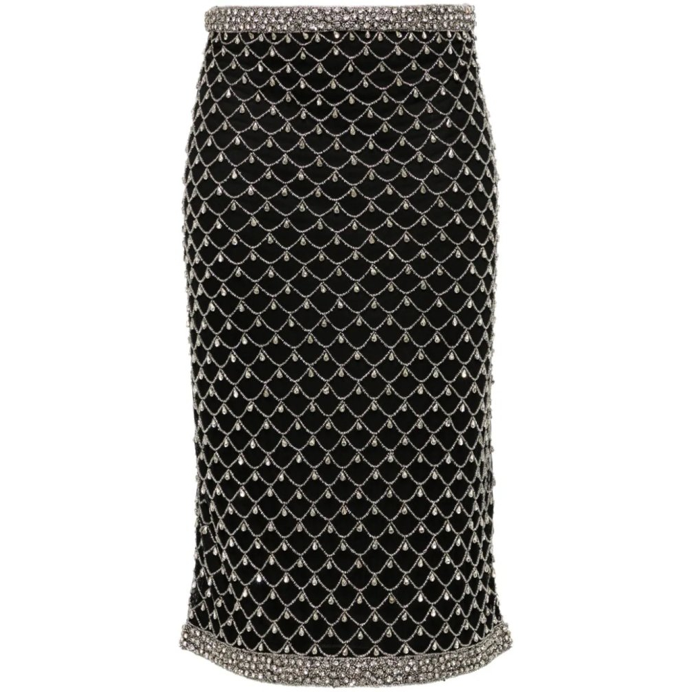 Jupe Midi 'Crystal-Embellished' pour Femmes