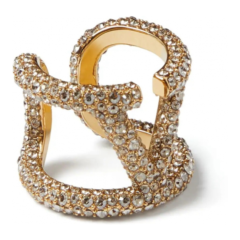 'VLogo Signature Crystal-Embellished' Ring für Damen